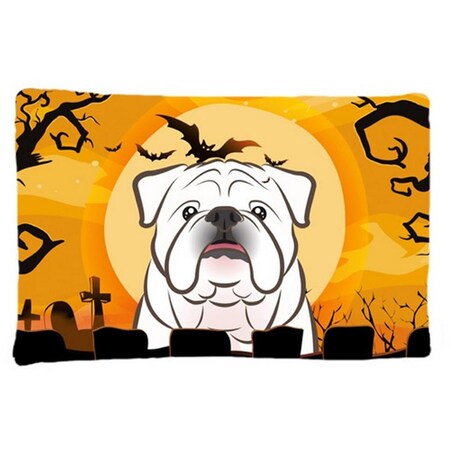 Carolines Treasures Halloween White English Bulldog Fabric Standard Pillowcase BB1778PILLOWCASE